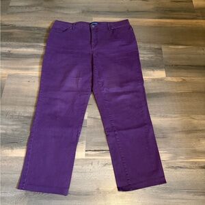 Womens Bandolino Purple Wide-Leg Jeans Size 14